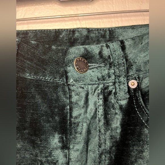 Free People Emerald Green Velvet Pants Size 25 - Picture 5 of 10